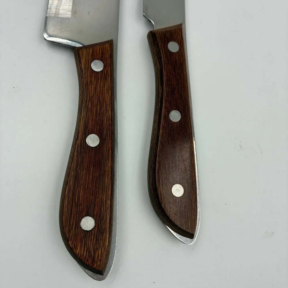 Vintage‎ Emperor Steel Japan Stainless Steel Kitchen Knives Set of 2 Wood Handle